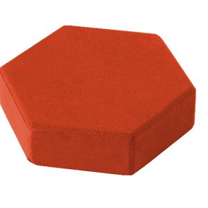 Тротуарная плитка "Шестигранник" красный 350x300x60 мм